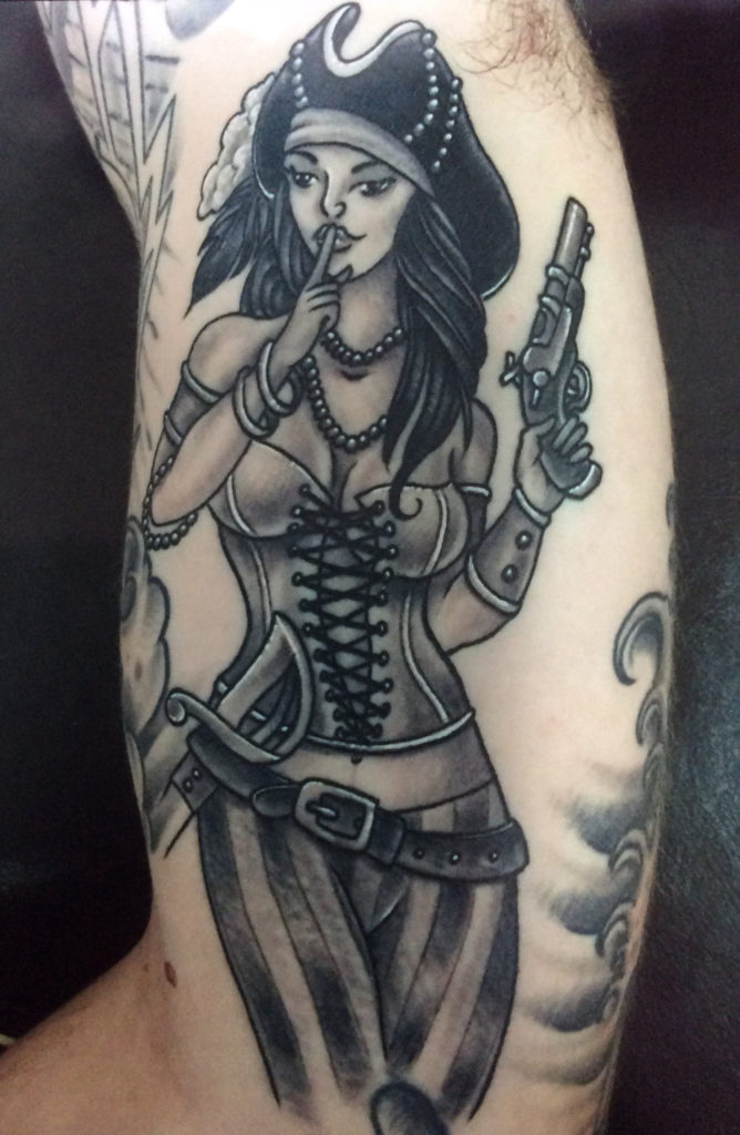 pirate pin up tattoo